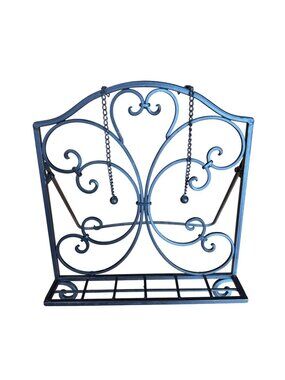 Tripar Baldwin Metal Cookbook Stand Folding Decorative Brown Scrolled Holder